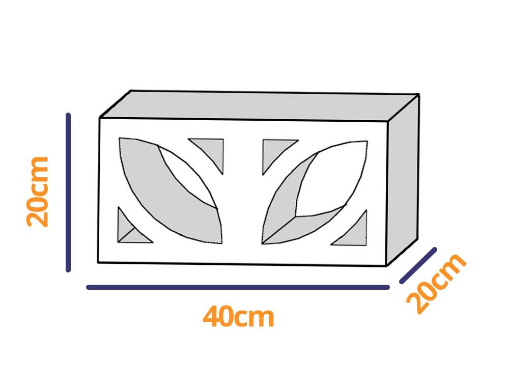 Celosía bloque Ficus 40x20x20 cm