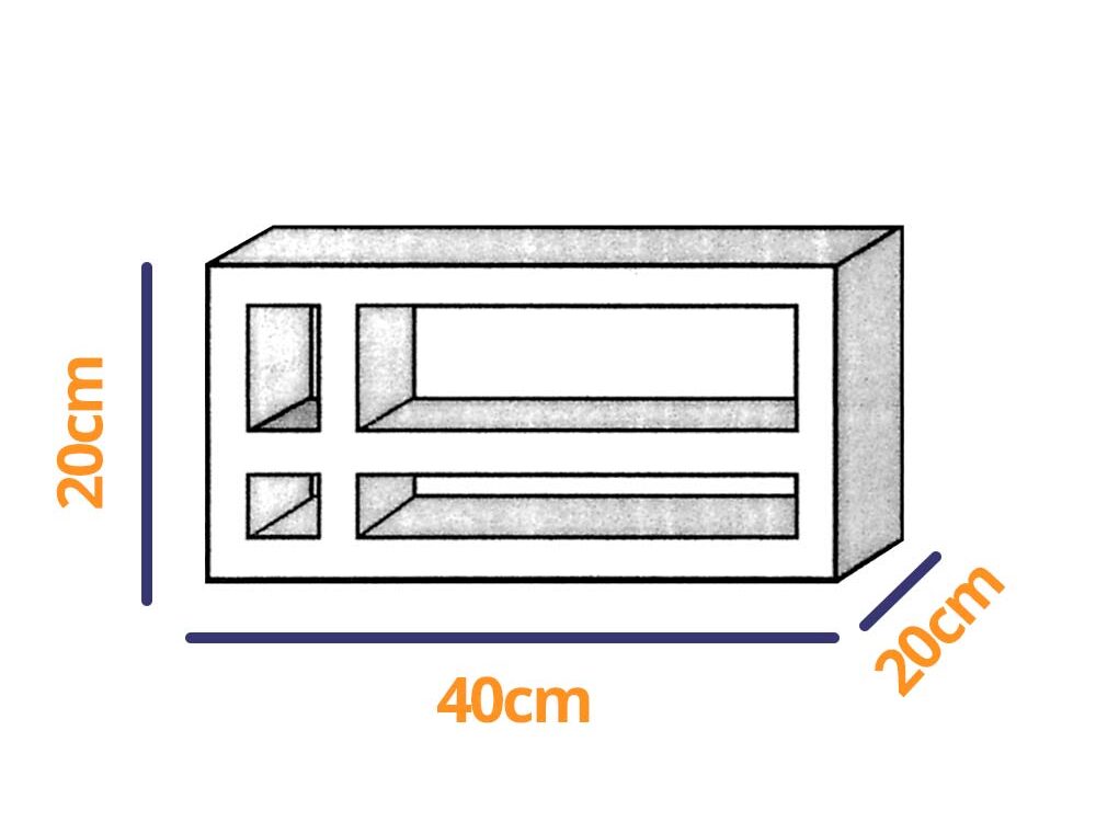 Celosía bloque Paula 40x20x20 cm