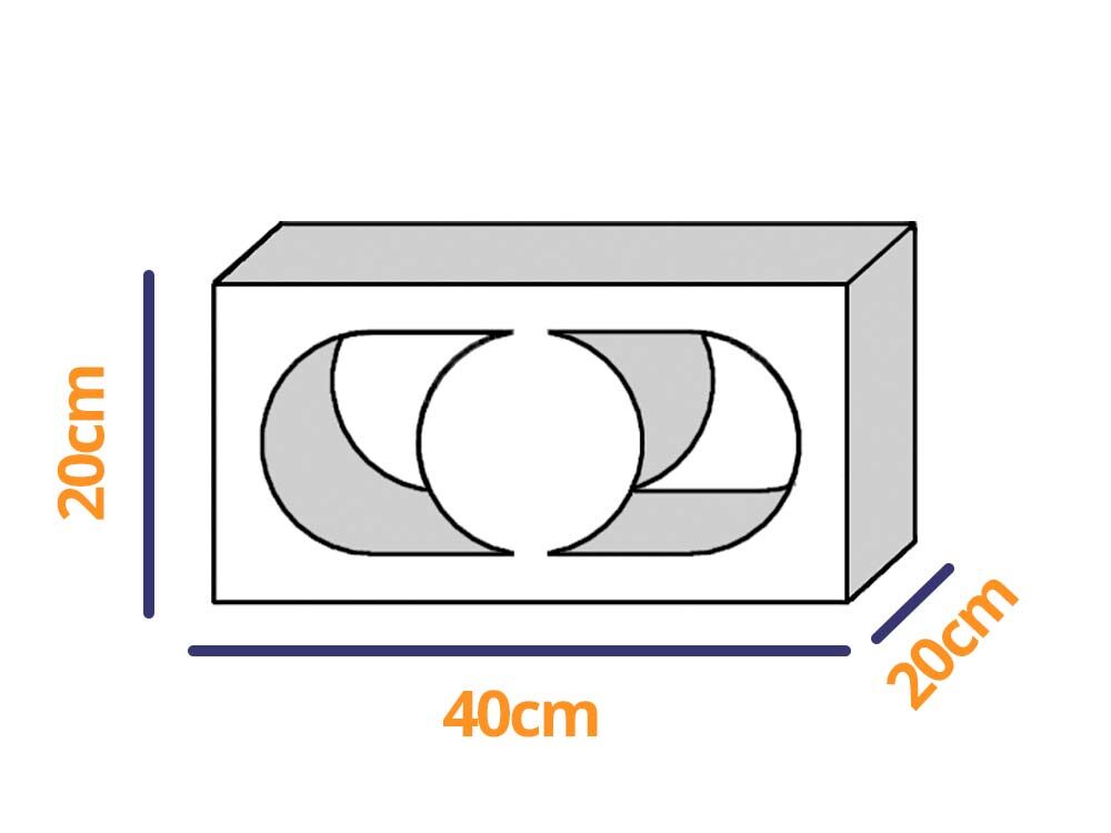Celosía bloque Sol 40x20x20 cm