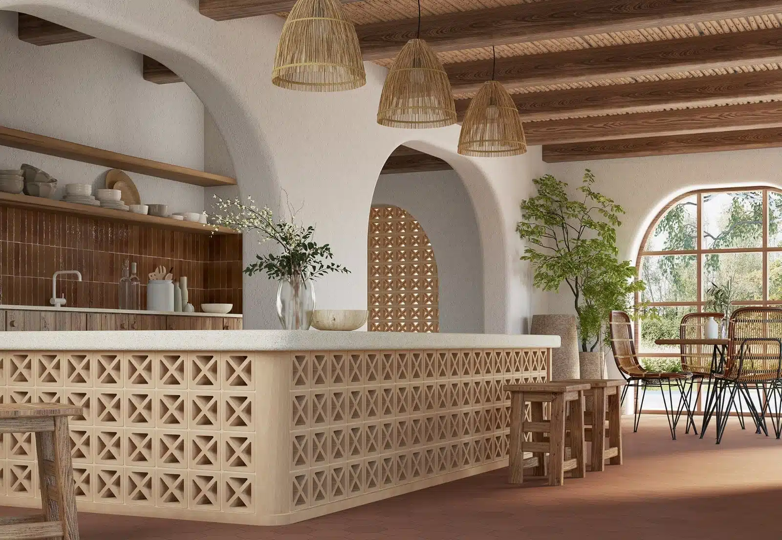 celosia ceramica de gres TRAMA X render cocina interior ceramica a mano alzada.jpeg