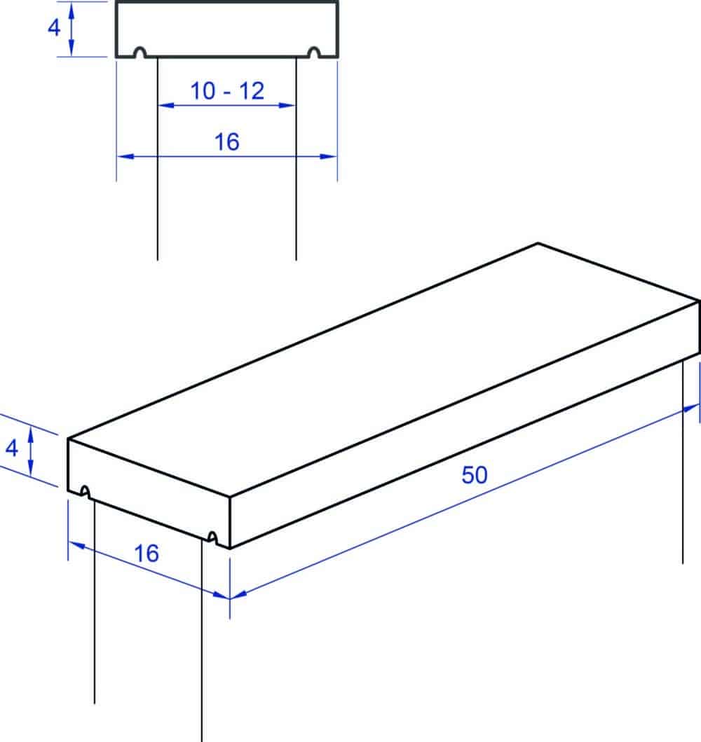 Cubremuros Liso Levantina Blanco 50x16x4 cm