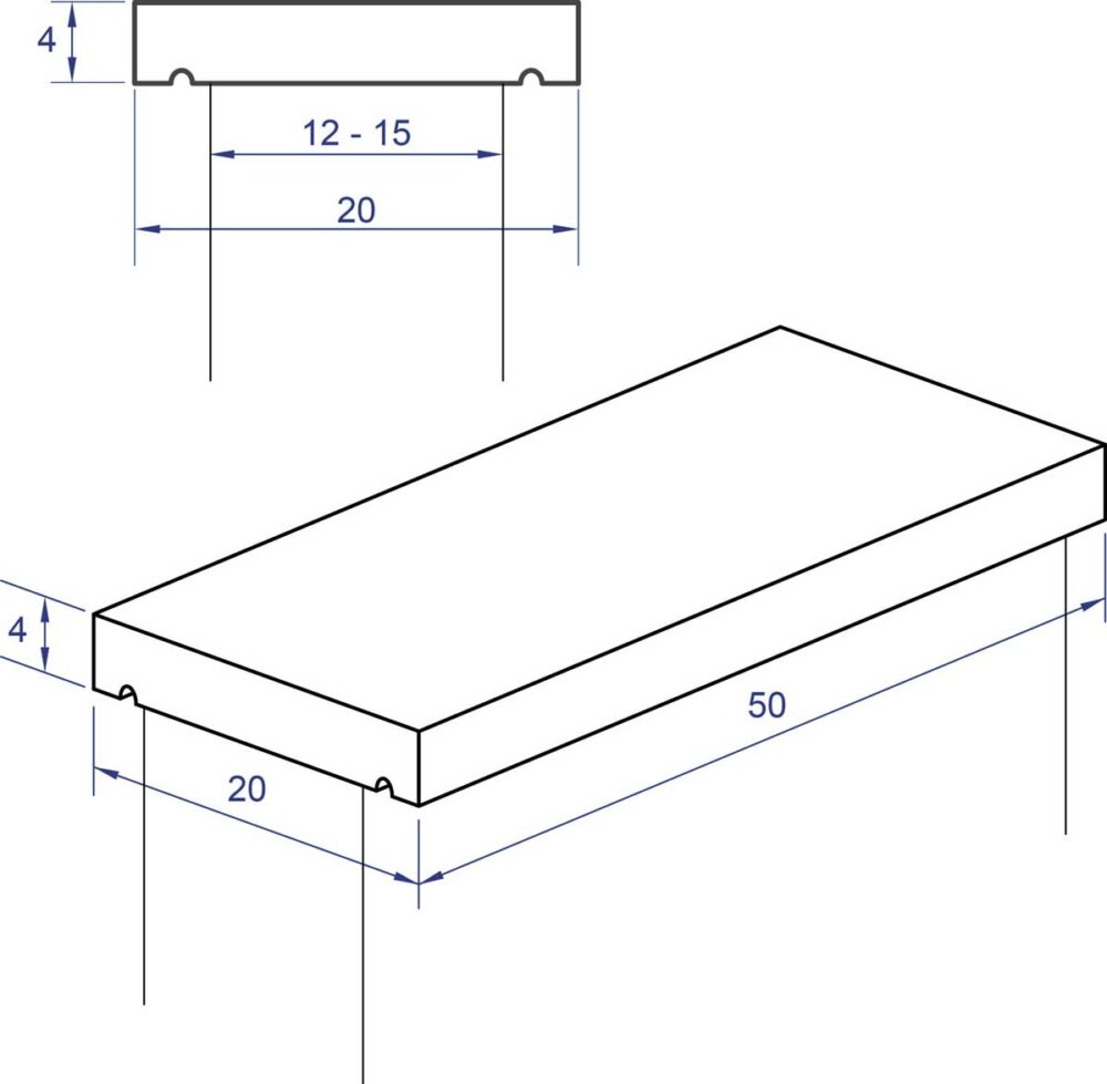 Cubremuros Liso Levantina Blanco 50x20x4 cm