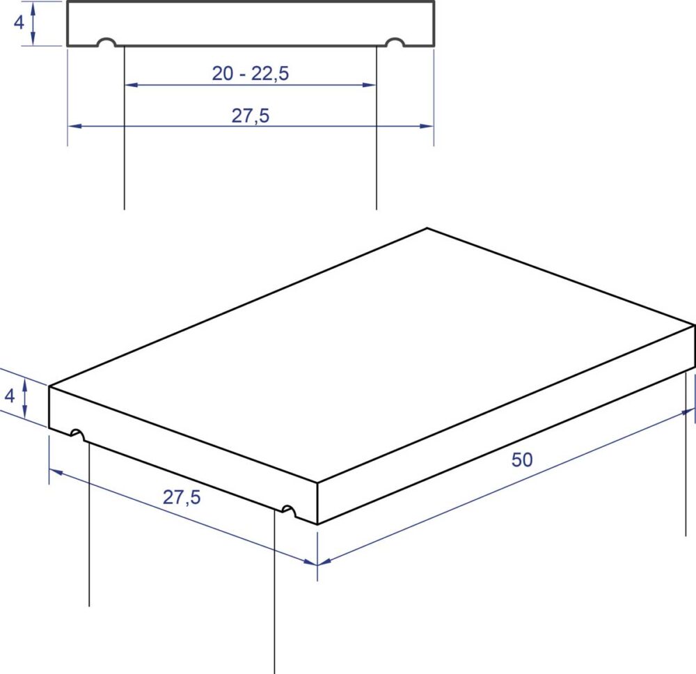 Cubremuros Liso Levantina Blanco 50×27,5×4 cm