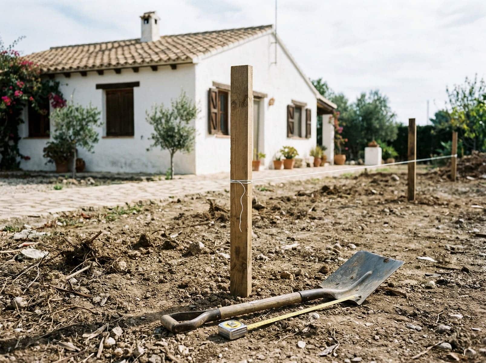 marcado preparacion terreno celosia hormigon